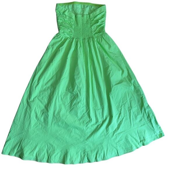 WAYF Women's Strapless Midi Dress in Green Size Small - Picture 8 of 9